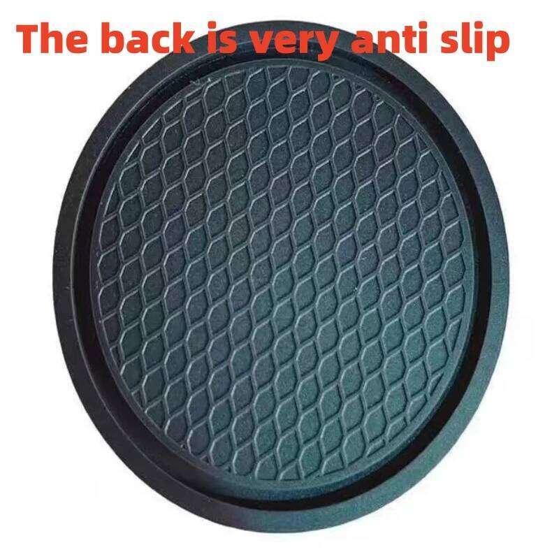 2pcs Non-slip Car Water Pad Crystal Rhinestone Rubber Mat for Bottle Holder Coaster Auto Interior Anti-skid Cup Holders 7cm