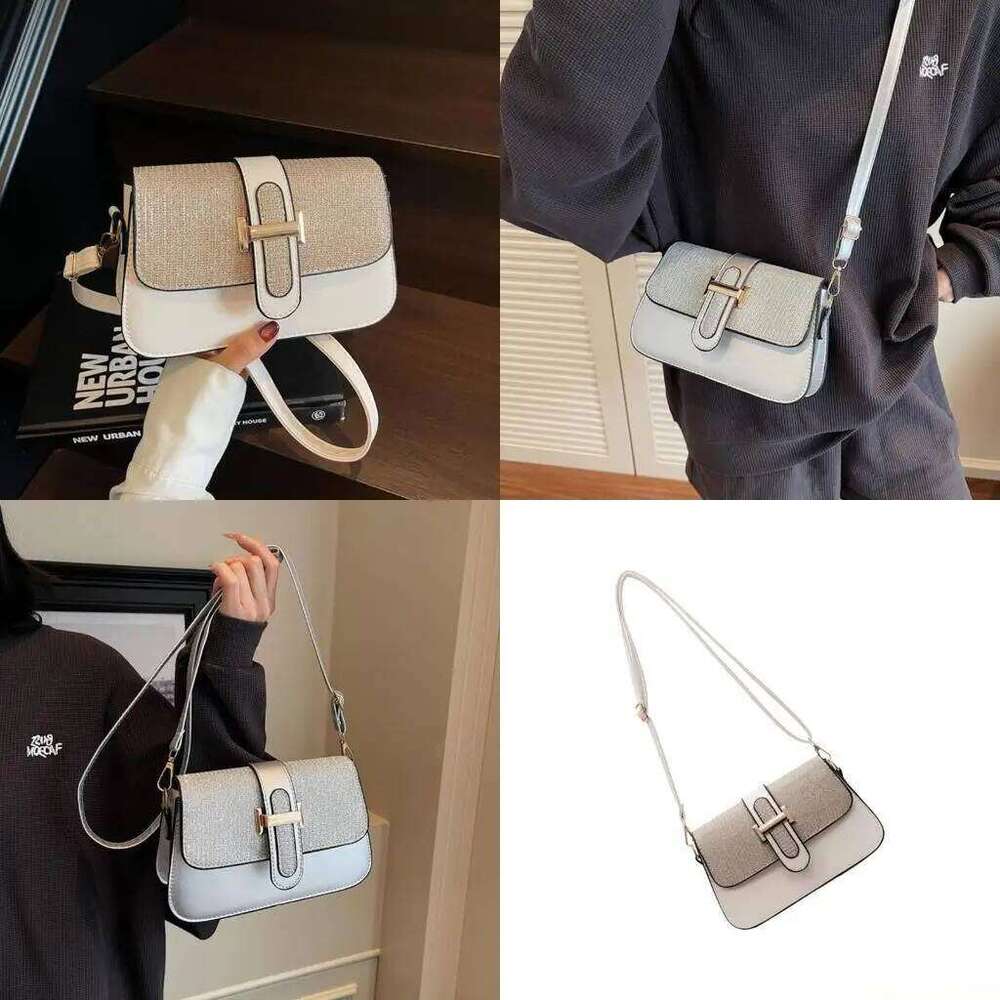 X90D Women Lovely Shoulder Simple Small Square Sequins Crossbody PU Leather Dating Trendy Bag XJ260125