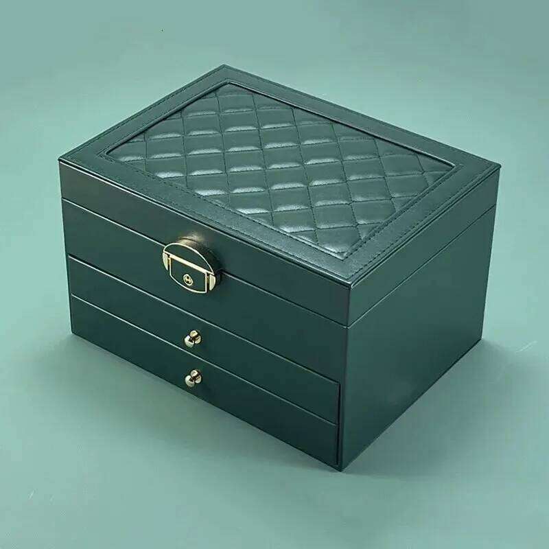 High-End Multi-Layer Drawer-Type Jewelry Box Household Large Capacity Earring Storage Organizer with Oxidation Finish