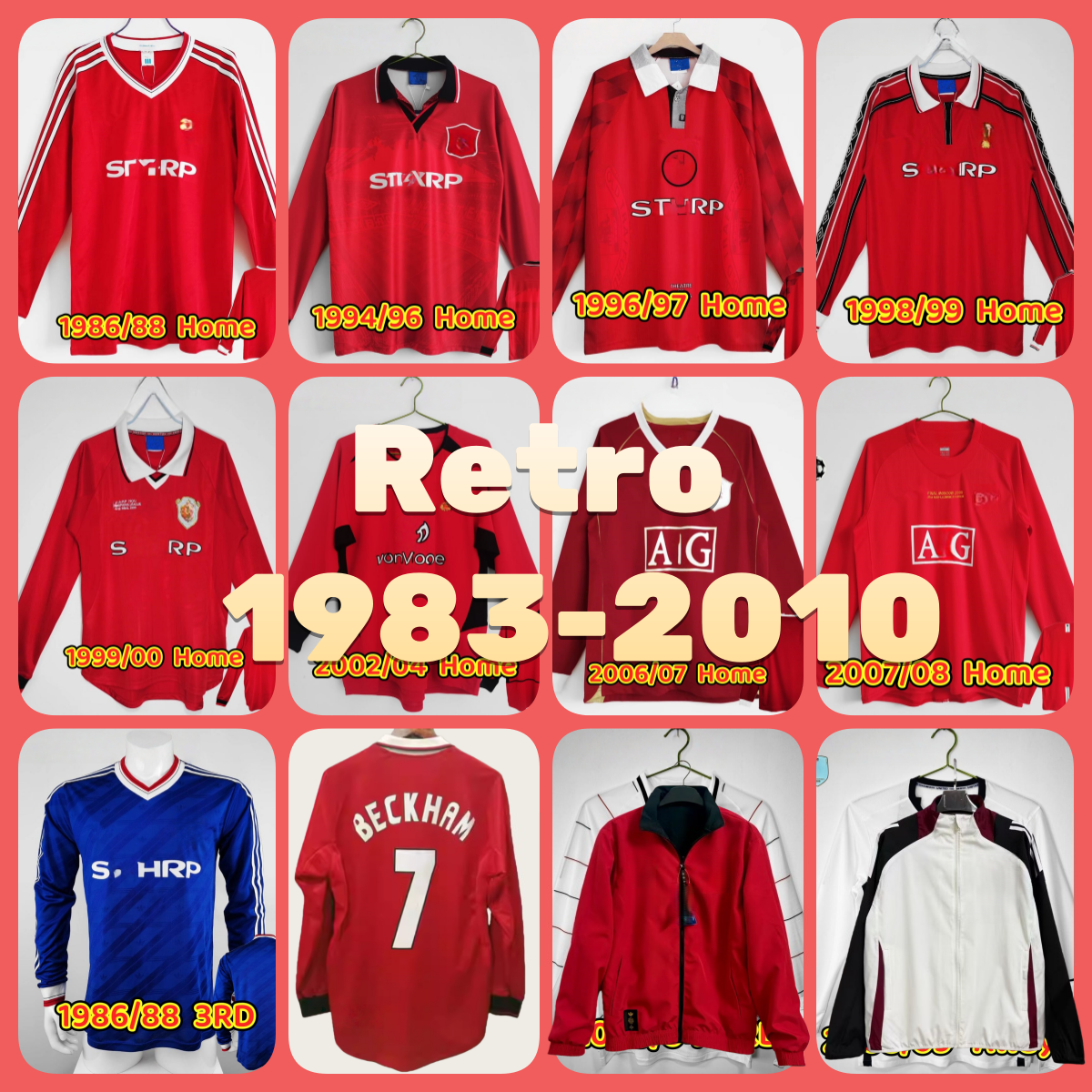 Retro Soccer jersey Long sleeves CANTONA KEANE 90 96 98 07 08 RonAL Do football kit shirt MaNCHesTEr vintage UTDs United Giggs SCHOLES Rooney ManUNITed RETrO 1986-2010