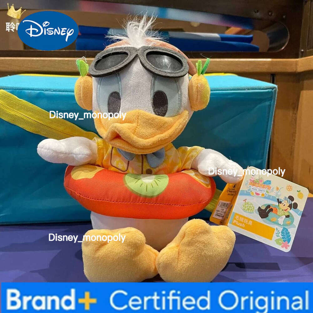 Disney Original 2023 Summer Swimming Ring Mickey Minnie Donald Duck plush toy children's doll Birthday Present For Child H260126