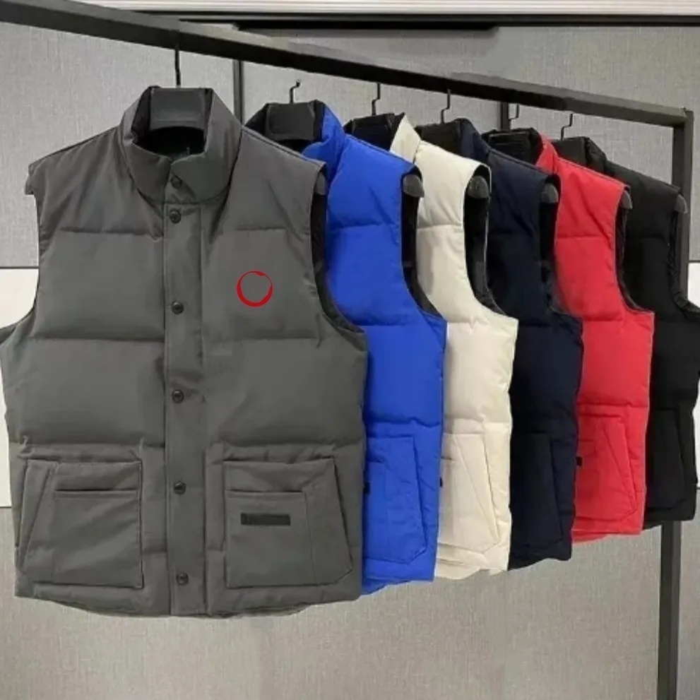 Mens Gilet Canada Mens Vests Designer Vest Down Canada Jacket Woman Gillet Feather Filled Material Coat Canadianwhite Blue Couple Red