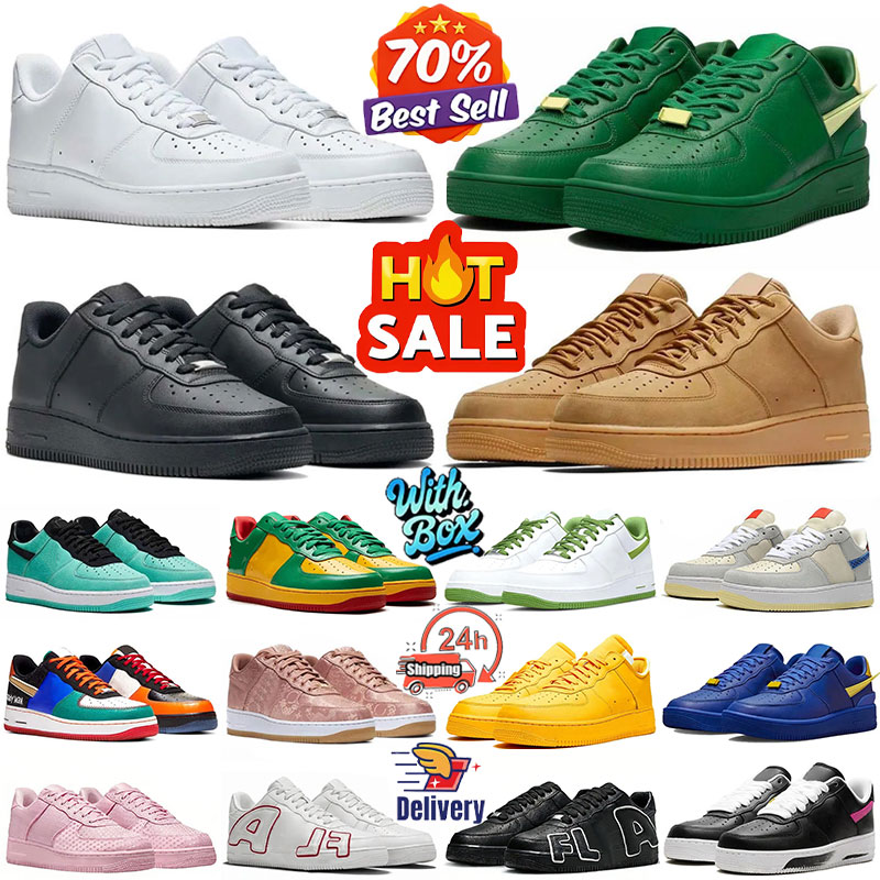 2026 Designer Shoes One Casual Shoes Sneakers Men Women Classic 1 Triple White Black Mens Womens Traienrs Outdoor Sports Runners 1s Shoes With Box size 36-47