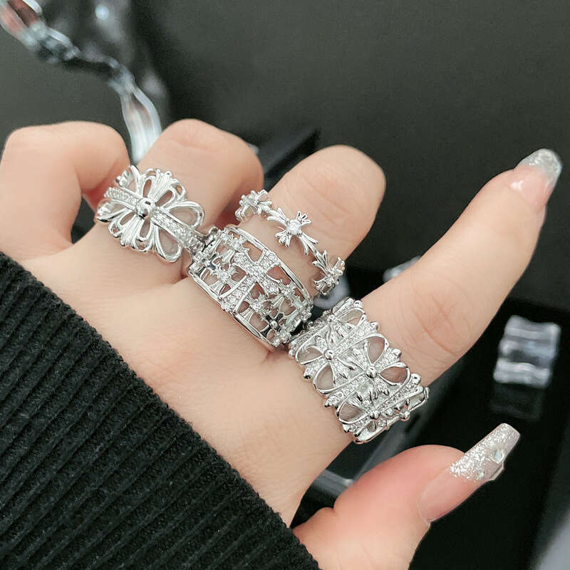 Punk Asymmetric Cross Ring Croxin Fashion Adjustable Women's Hip-Hop Personality Ring Trend