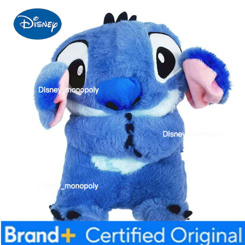 Disney 2026 New Stitch Anime Plush Doll With Lighting Music Airbag Kawaii Appease Toy Baby To Soothe Sleep Peluche For Kids Gift H260126