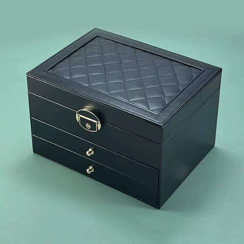 High-End Multi-Layer Drawer-Type Jewelry Box Household Large Capacity Earring Storage Organizer with Oxidation Finish