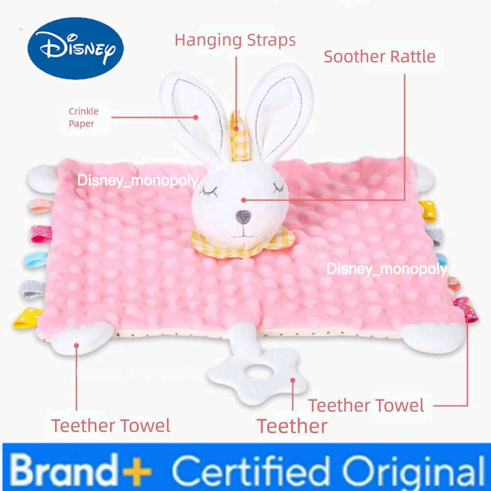 Disney Comforter Baby Security Soothing Snuggle Toy Stuffed Animal Newborn Saliva Towel Silicone Teether Adorable H260126