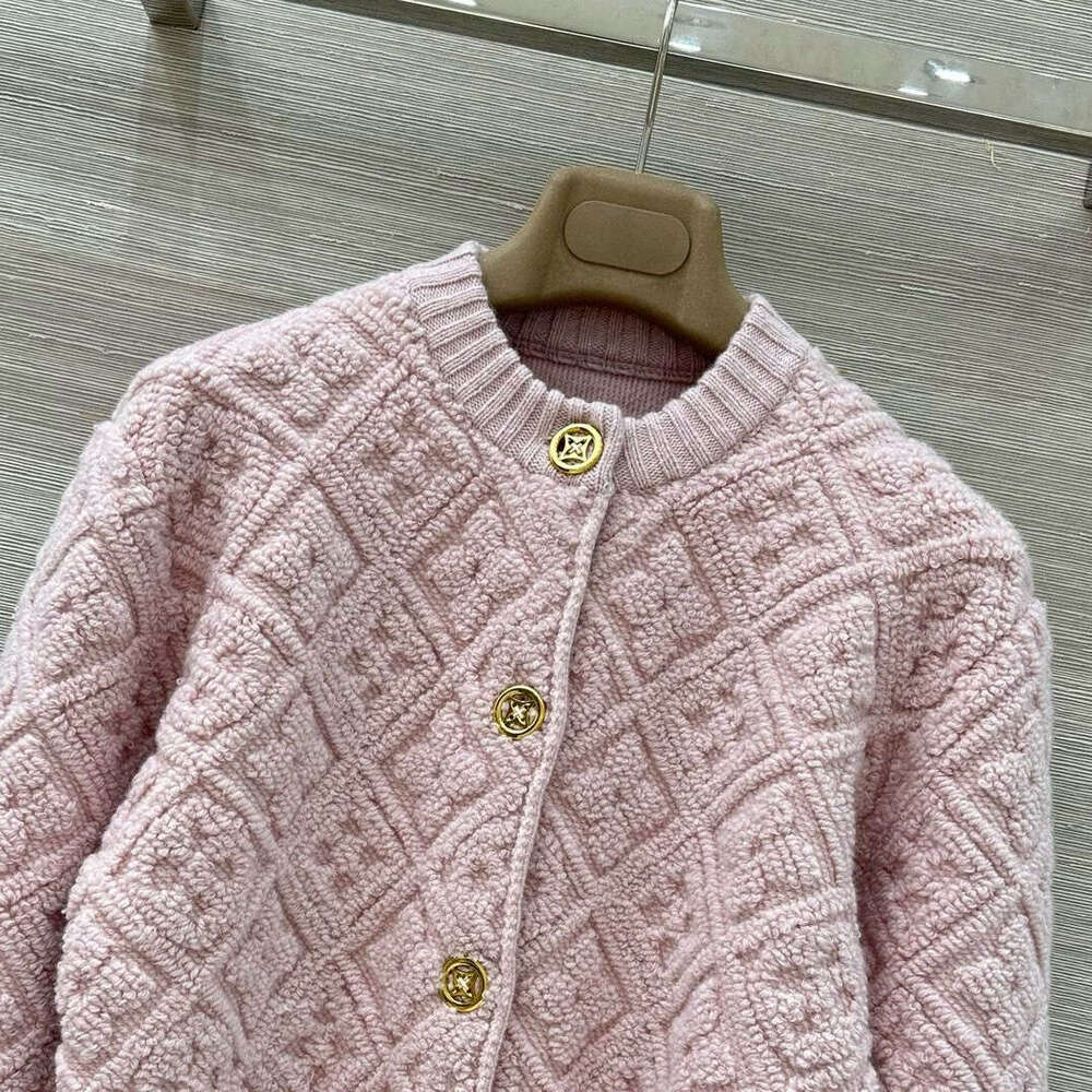 G Quality 25 New Diamond Pattern Jacquard Thick Knitted Cardigan Sweater Stand Collar Zipper Jacket