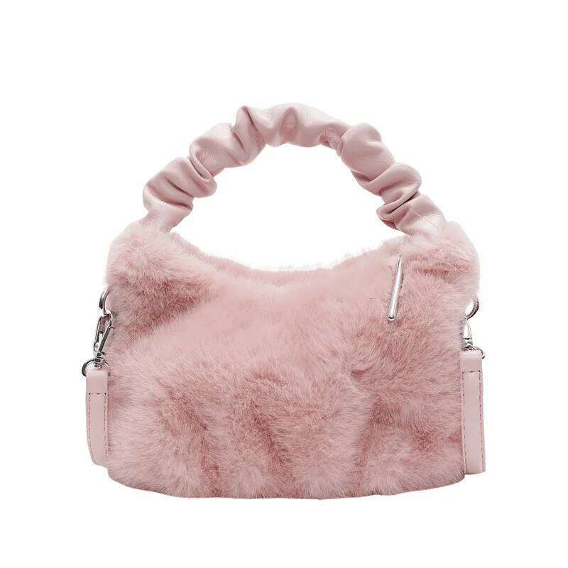 Winter Fluffy Plush Crossbody for Women New Fuzzy Fur Bucket Cute Soft Animal Print Handbag Trendy Y2K Shoulder Bag XJ260125