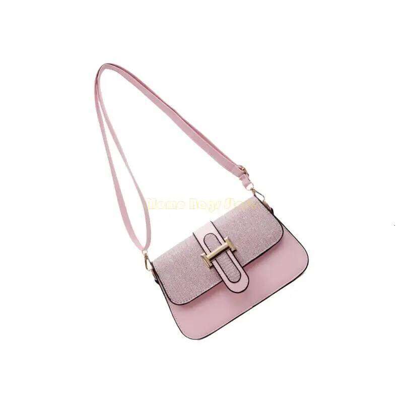 X90D Women Lovely Shoulder Simple Small Square Sequins Crossbody PU Leather Dating Trendy Bag XJ260125