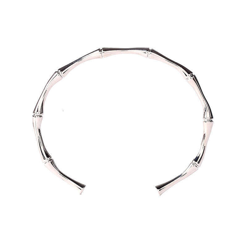 Fashion Simple Open Bamboo Knot Bracelet Gold Plain Circle High-end Non-fading Adjustable