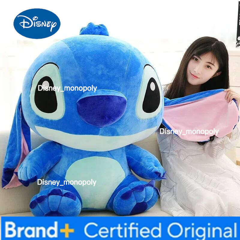 Disney Cartoon Blue Pink Dolls Anime Lilo and Stitch 35CM Stich Plush Stuffed Toys Christmas Kids Gift H260126