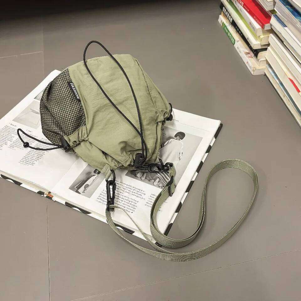 Lightweight Bucket Crossbody Bag for Women, Nylon with String Opening & Interior Phone Pocket XJ260125