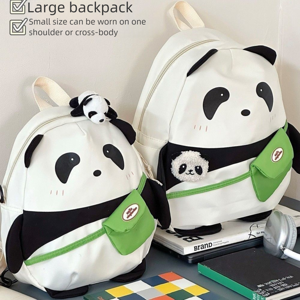 Cute Panda Cartoon Ins Soft Girl Mini Backpack College Student Class Small School Bag Female