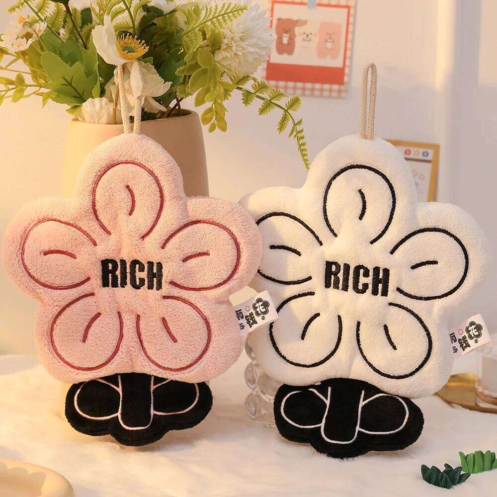 Towel Rich Coral Fleece Thickened Hand Kitchen Hanging Dual Purpose Towel Quick Water Absorption Drying No Shedding