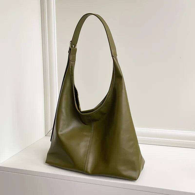 New Women's Fashionable Simple Shoulder Large Capacity PU Commuter Tote Bag High Sense Retro Armpit Bags XJ260125