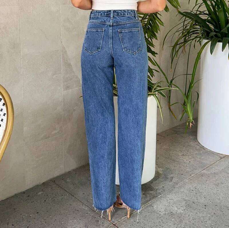 Elegant Pearl Beading Jeans Streetwear Y2K Vintage Denim Baggy Pants Chic Women Clothing Fashion 2025 C260126 - view 6