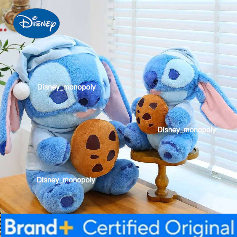 Disney 80Cm Stitch Plush Toy New Super Delicious Cookies Doll Sofa Pillow Learning Office Desktop Ornaments Holiday Gifts H260126