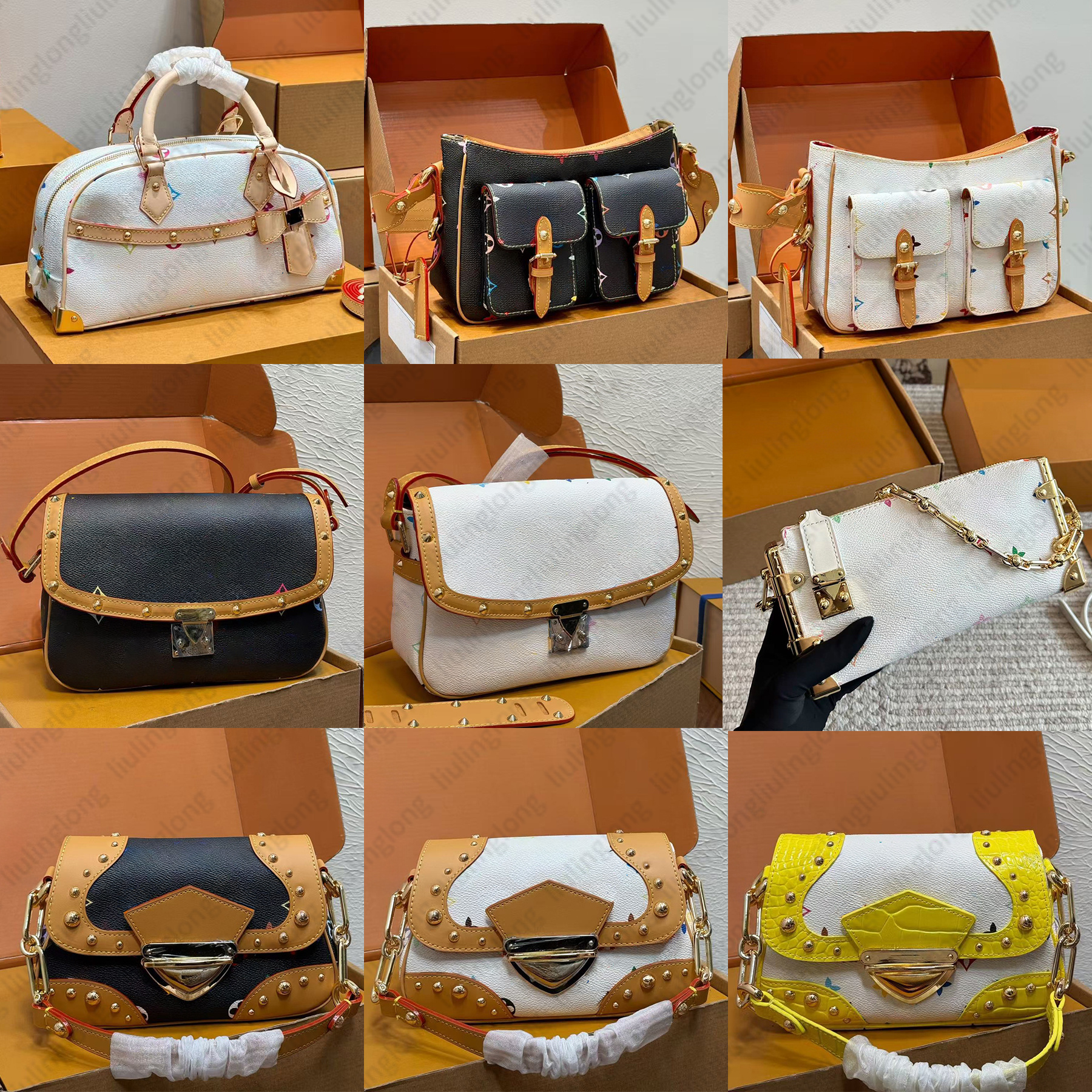 tm crossbody takashi murakami bag shoulder Bag luxury brown women Handbag fashion purse Womens tote bags cherry blossom designer bag vintage cherry flower