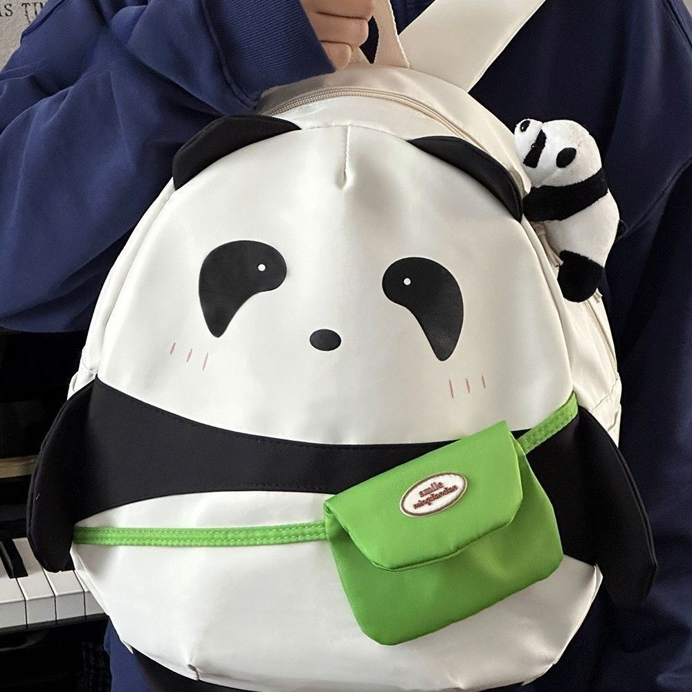 Cute Panda Cartoon Ins Soft Girl Mini Backpack College Student Class Small School Bag Female