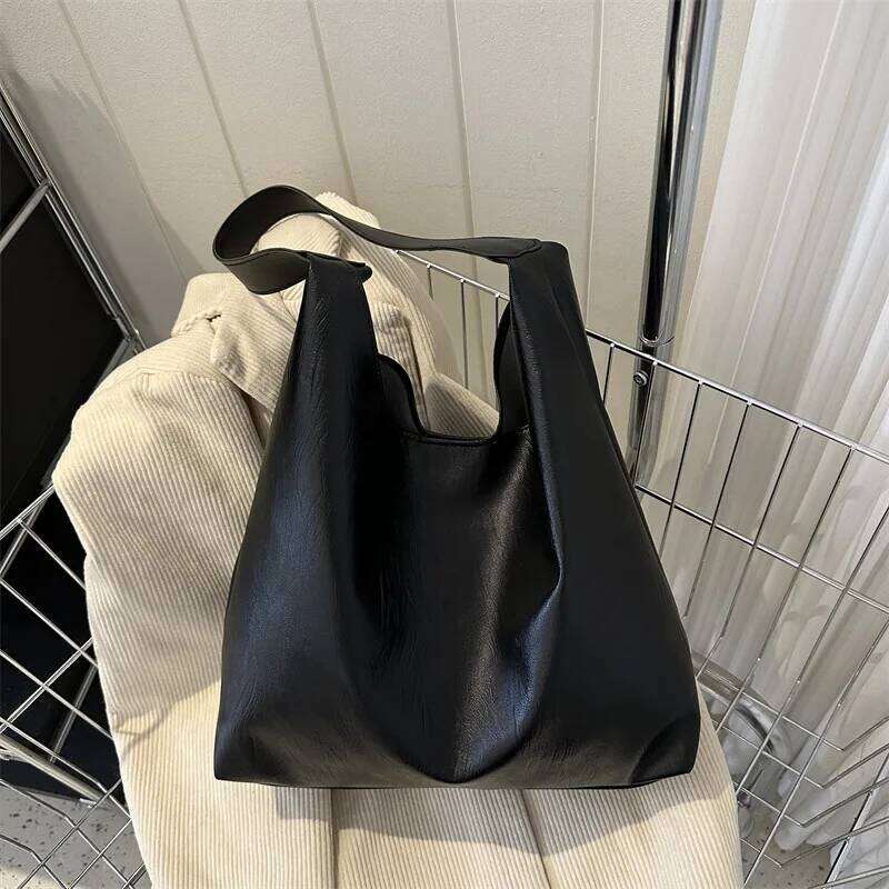 Large Capacity Fashion Texture PU Commuter for Women 2025 Summer New Versatile Single Shoulder Underarm Tote Bag XJ260125