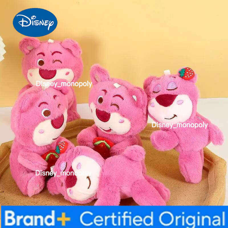 Disney Lotso Plush Toy Cute Keychain Bag Charm Sleepy Pose Doll Grab Machine Hanging Ornament Creative Gift for Girls Kids H260126