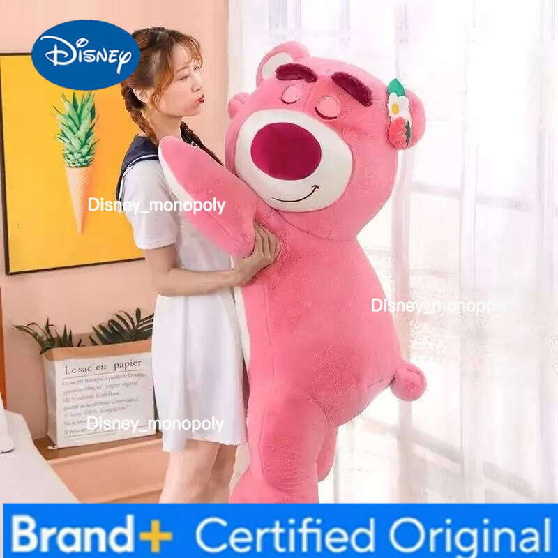 Disney Toy Story Lotso Cute Bear Strawberry Sofa Plush Pillow Stuffed Toys Children Girls Friends Festivals Birthday Gift Plushie H260126