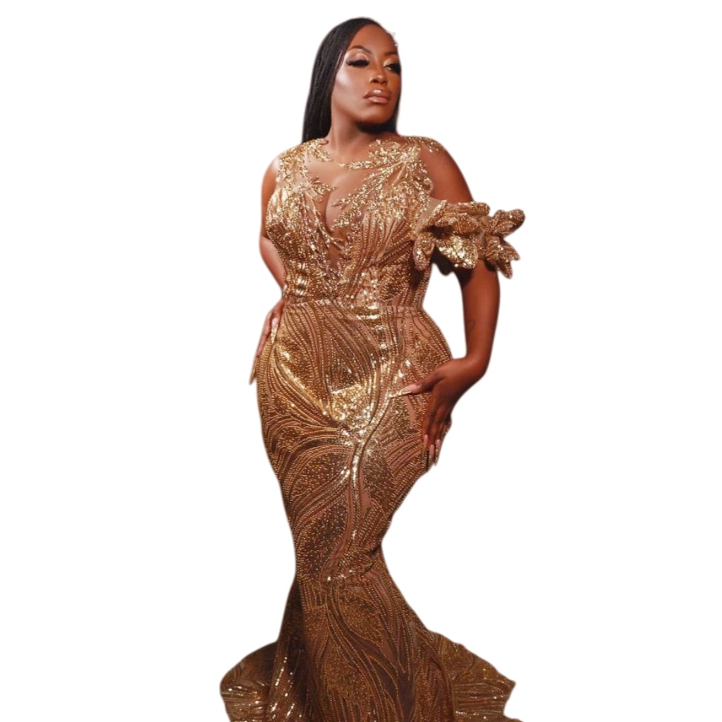 Aso Ebi Rose Gold Mermaid Prom Dresses 2026 Appliques Beaded Florals Sequined Evening Formal Party Second Birthday Engagement Gowns Dress For Special 