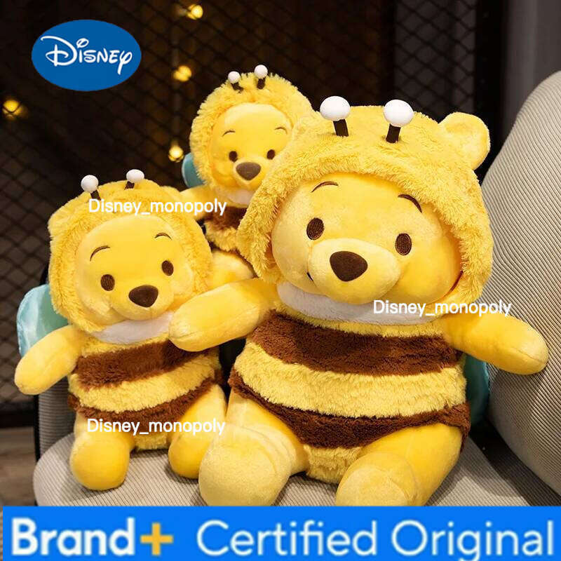 Disney 25/35/50cm Honey Bee Winnie The Pooh Doll Bear Sofa Pillow Soft Accompany Sleeping Plush Toys Kawaii Decor Birthday Gifts H260126
