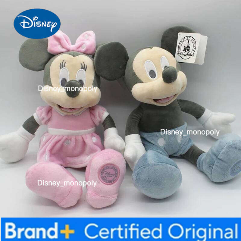 Disney 35cm Classic Retro Mickey And Minnie Mouse Plush Toys Stuffed Soft Doll For Children Birthday Gift H260126