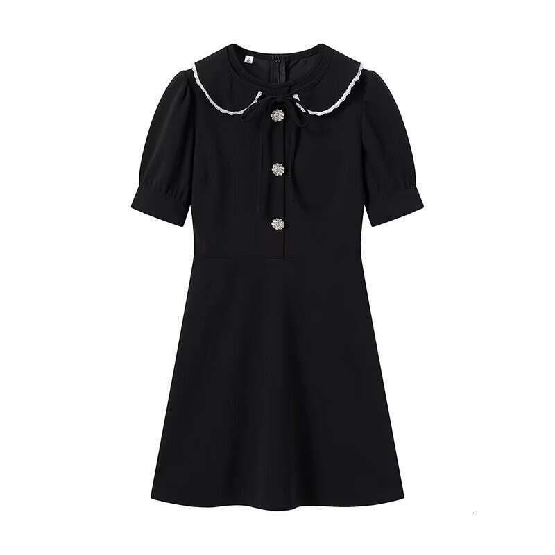 2026 Spring New European and American Women's Fashion Sweet and Elegant Detachable Doll Neck Dress