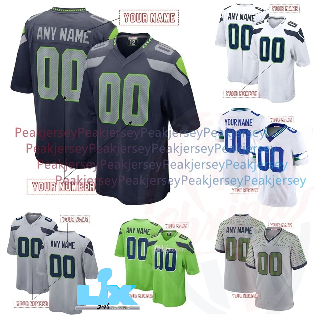 2026 Super B Football Rivalries Jerseys Cooper Kupp Darnold Smith-Njigba Walker III 14 GEQBUS Any Name Number Embroidered Letter Number Mix Order