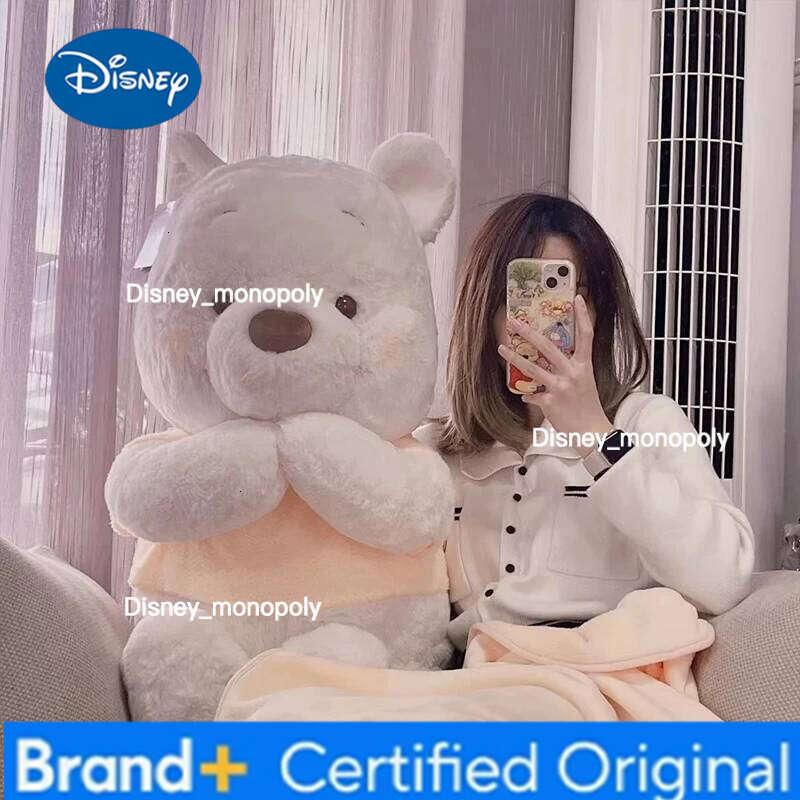 Disney 25CM-70CM Winnie The Pooh Bear Doll Winter Limited Cartoon Plush Toy Cute Anime Kawaii Companion Children's Birthday Gift H260126