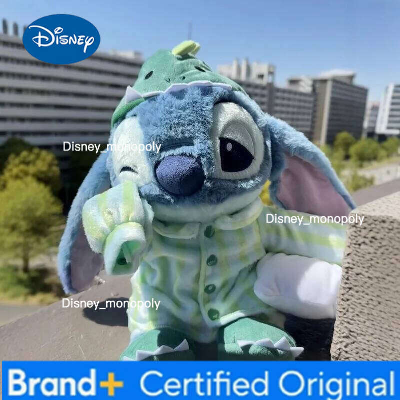 Disney Stitch Doll Dinosaur Pajamas Sleepy Stuffed Plush Desktop Decoration Soft Comfortable Body Pillow Birthday Gift H260126