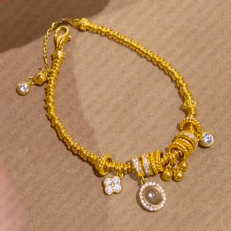 Designer Bracelet for Women Chinese Style Gold Bracelets Floral Bangle Glass Bangles Luxury Jewlery Designer for Women