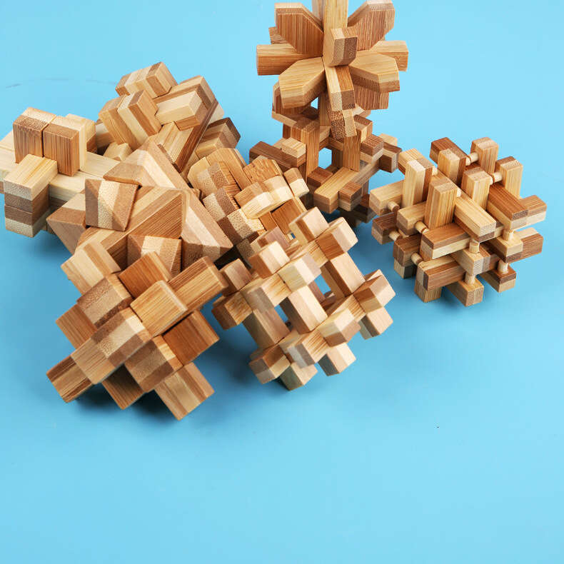 Customized Educational Toys Bamboo Kongming Luban Full Set Building Blocks Manual Assembly Heart Lock Stress Relief Artifact