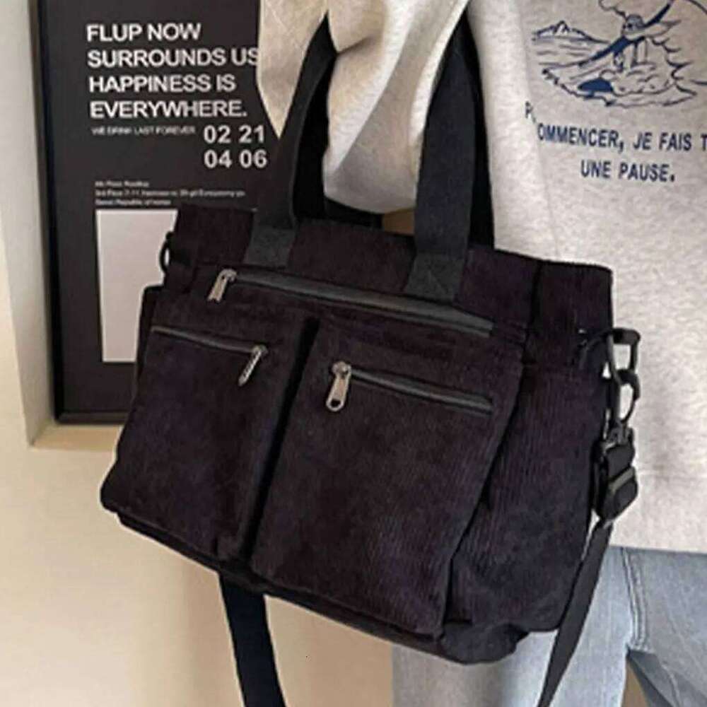 Crossbody Unique Front Zipper Pocket For Item Loss Prevention Bag Is Made Of Corduroy Fabric white XJ260125