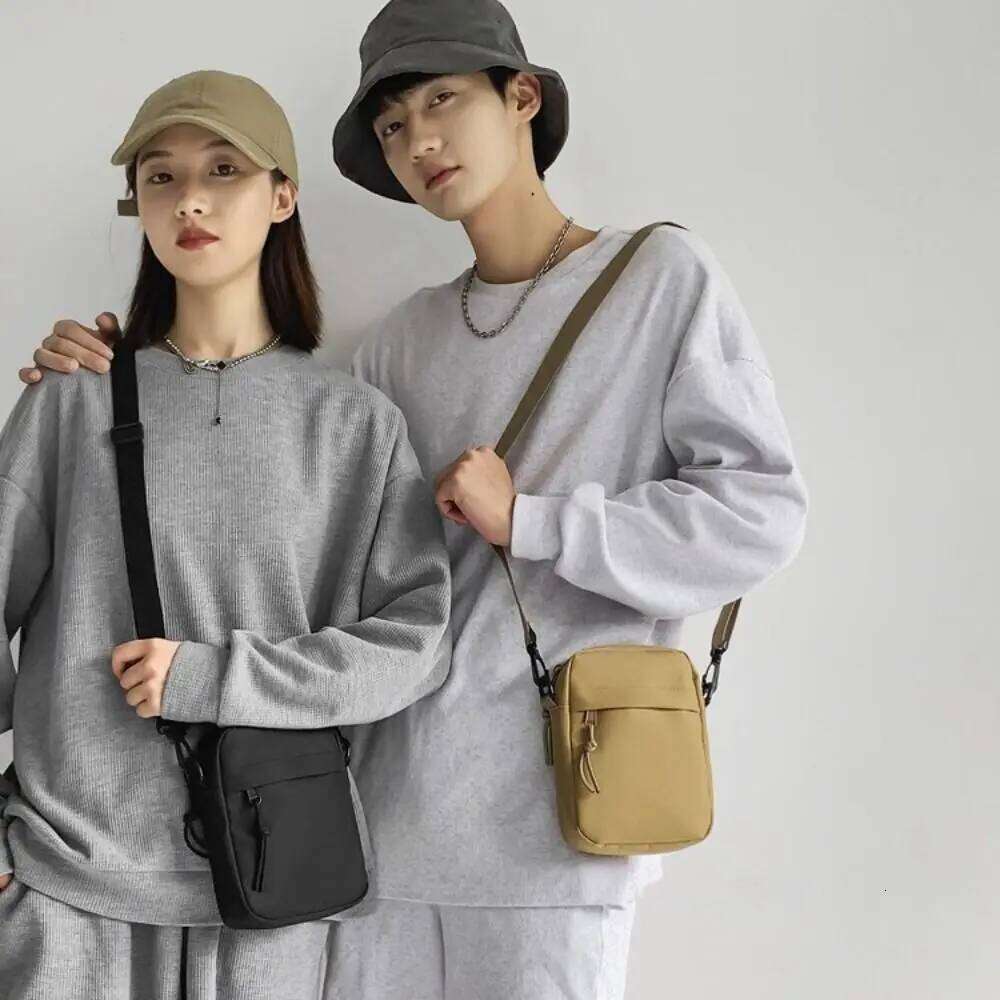 Simple Solid Color Crossbody Canvas Adjustable Shoulder Bag with Zipper Messenger Bags Women XJ260125