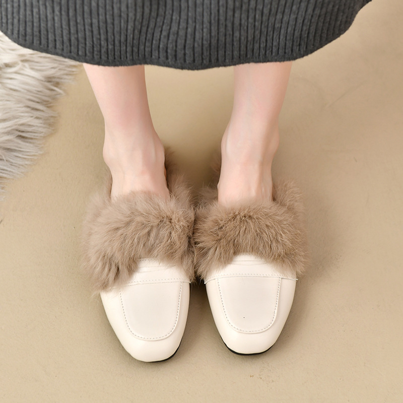 Aphixta Warm Winter Slippers Women Slippers Furry Round Toe Shoes Indoor Flat Heel Hair Slides zapatos de mujer pantunflas 250919