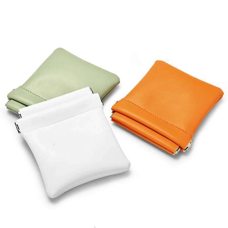 Portable Leather Cosmetics Bag Data Cable Organizer Pouch Lightweight Stylish Storage for Lipstick Eyeglass Case Snap Closure Travel Pouch for Daily E