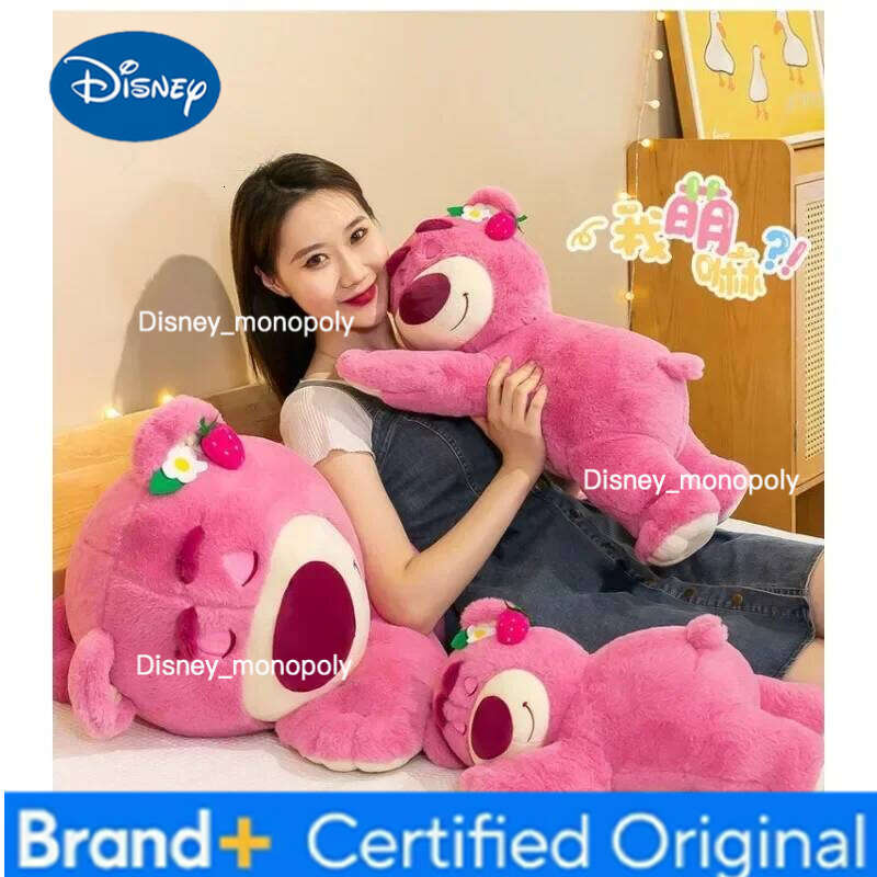 Disney 50cm Toy Cute Toys Pillow Cartoon Strawberry Plush Girls Kawaii Anime Bear Stuffed Doll Kids Gifts H260126
