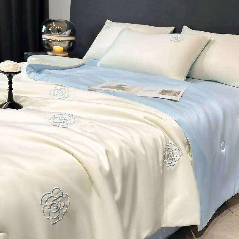 2025 New Ice Silk Xia Liang Bed Four-piece Light Luxury Premium Single Sheet Summer Quilt Kit Y260124