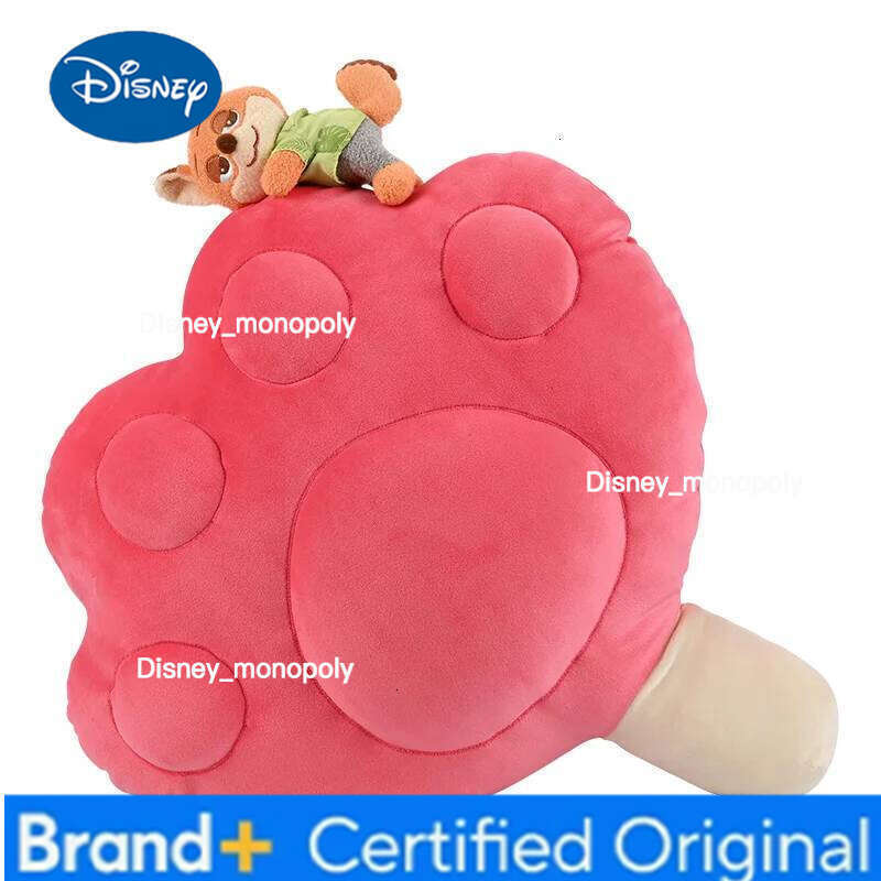 Disney 38cm Anime Figure Zootopia Nick Warm Backrest Cartoon Kawaii Plushies Claw Popsicle Pillow Bedroom Ornaments Girls Birthda Gifts H260126