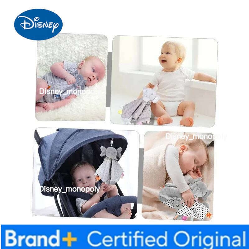 Disney 3-in-1 Soothing Elephant: Soft Blanket, Rattle, and Crib Hanging Toy for Babies H260126