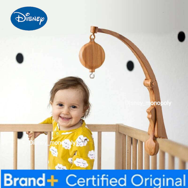Disney Let's Make Baby Imitation Wooden Hanging Rattles Hanger Kid Crib Mobile Bed Bell Toy Plastic Bracket H260126