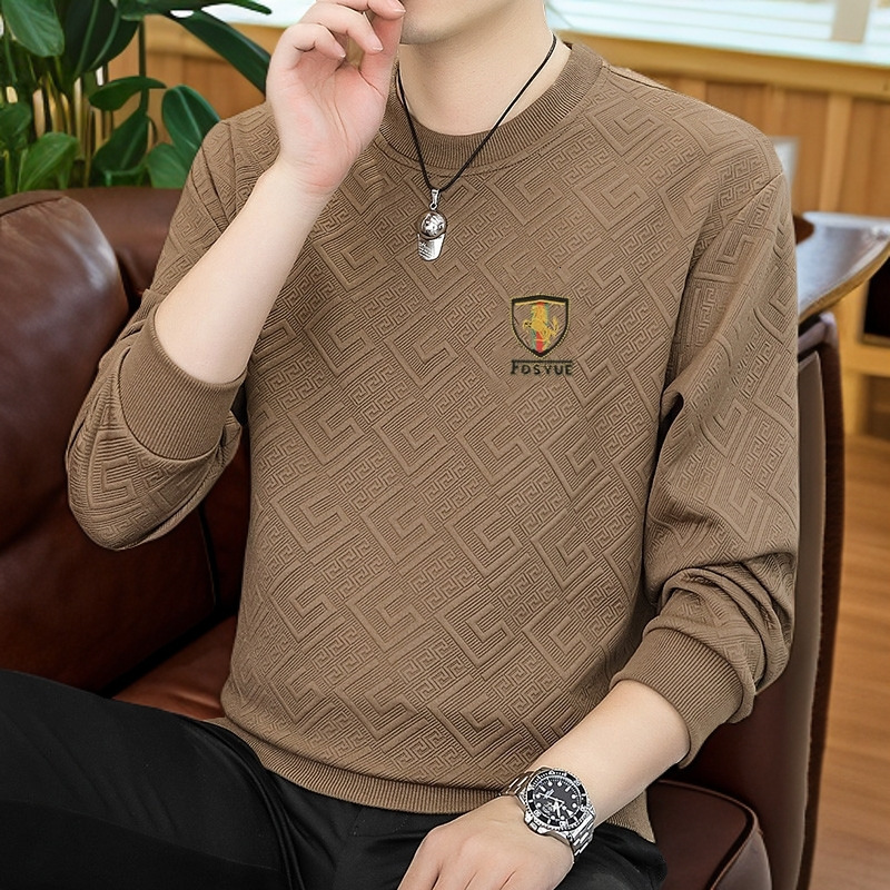 Designer Clothes Source Manufacturer Men's Jacquard Sweatshirt Luxury Long Sleeve Spring And Autumn New Trendy Brand Round Neck High-End Casual S