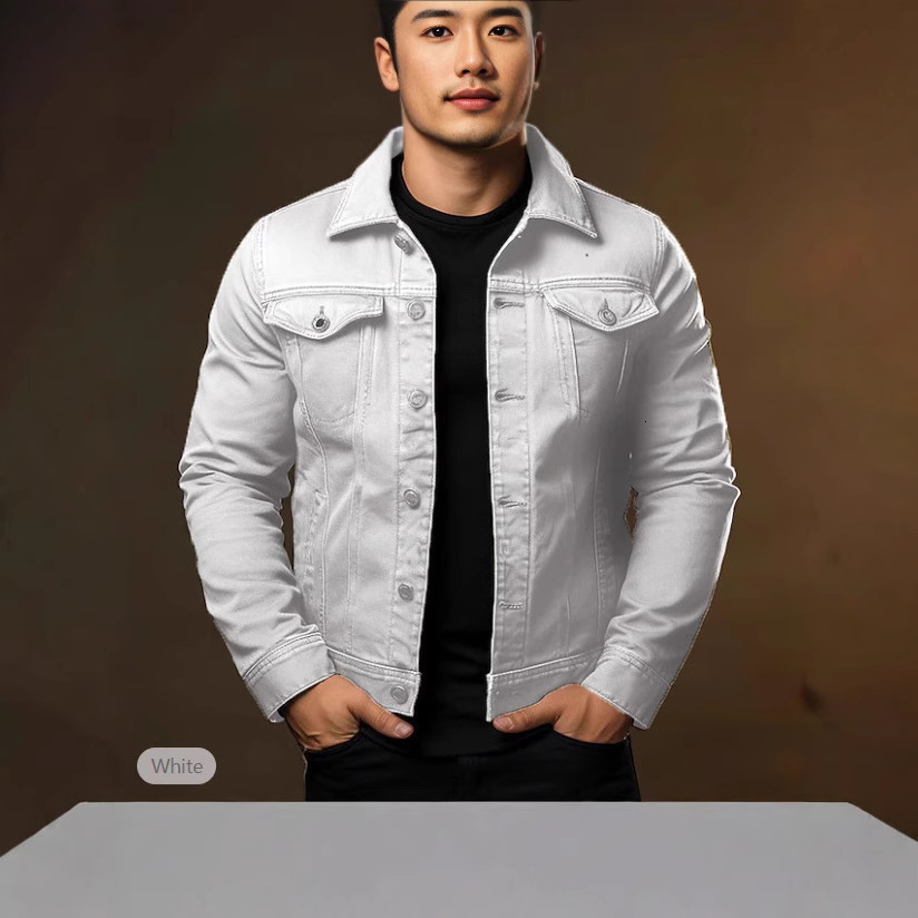 Mens Jacket Casual Windproof Daily Turndown Collar Button Autumn Winter Fashion Solid Color Street Long Sleeve Jacket Coat 241224