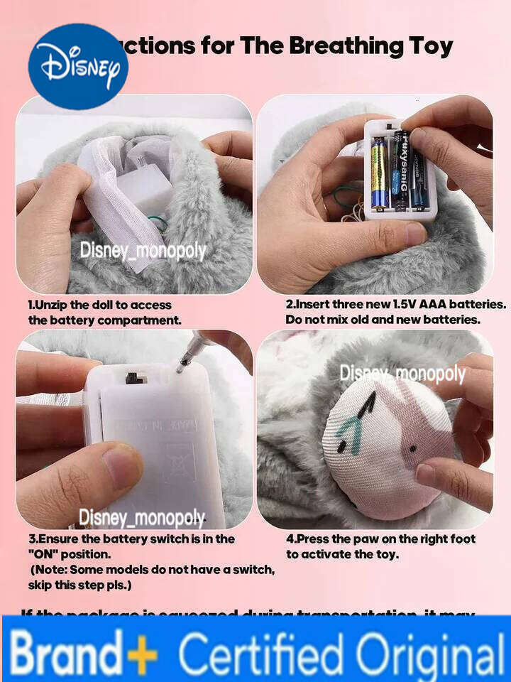 Disney 4 Modes Baby Breathing Soothing Elephant Plush Sleeping Companion Music and Light Doll Sensory Stuffed Toy Kids Gift H260126