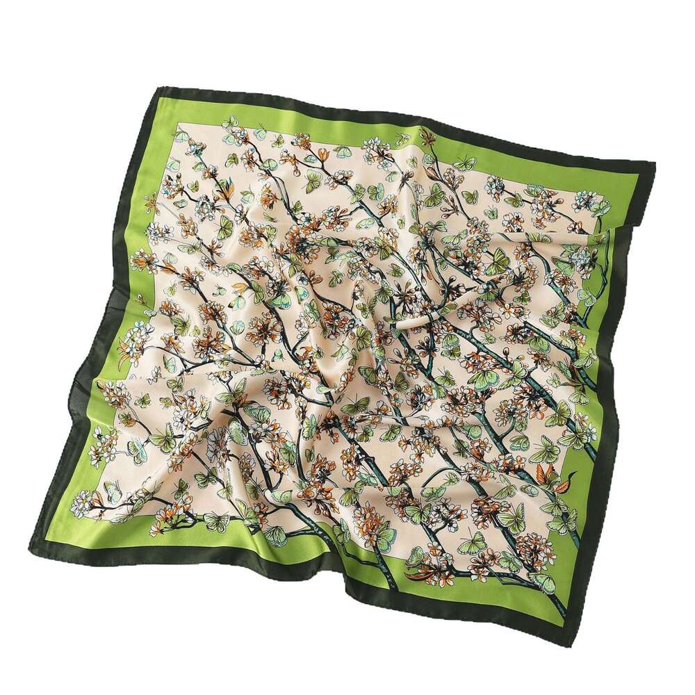 Designer Square Scarf For Women Luxurious Scarf High End Classic Checkerboard Print Polyester Square Scarf Sunscreen Neck Gaiter Bag Tie Hairband Vers