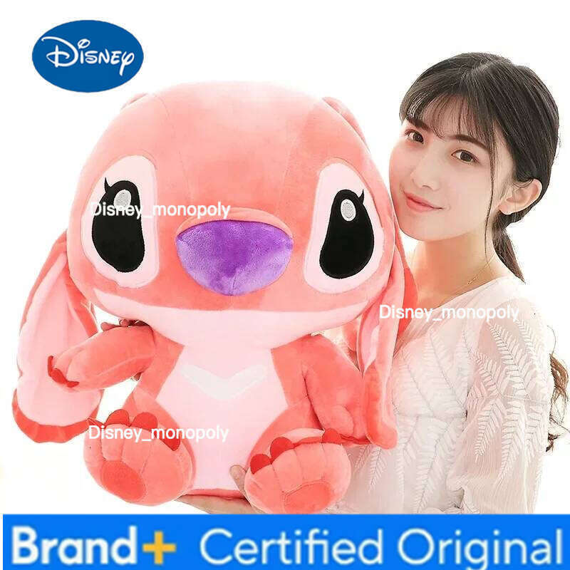Disney Cartoon Blue Pink Dolls Anime Lilo and Stitch 35CM Stich Plush Stuffed Toys Christmas Kids Gift H260126